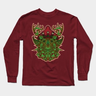 Yule Elf Viking Godmask Long Sleeve T-Shirt